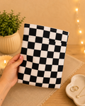 Black & White Checkered Small Book Sleeve