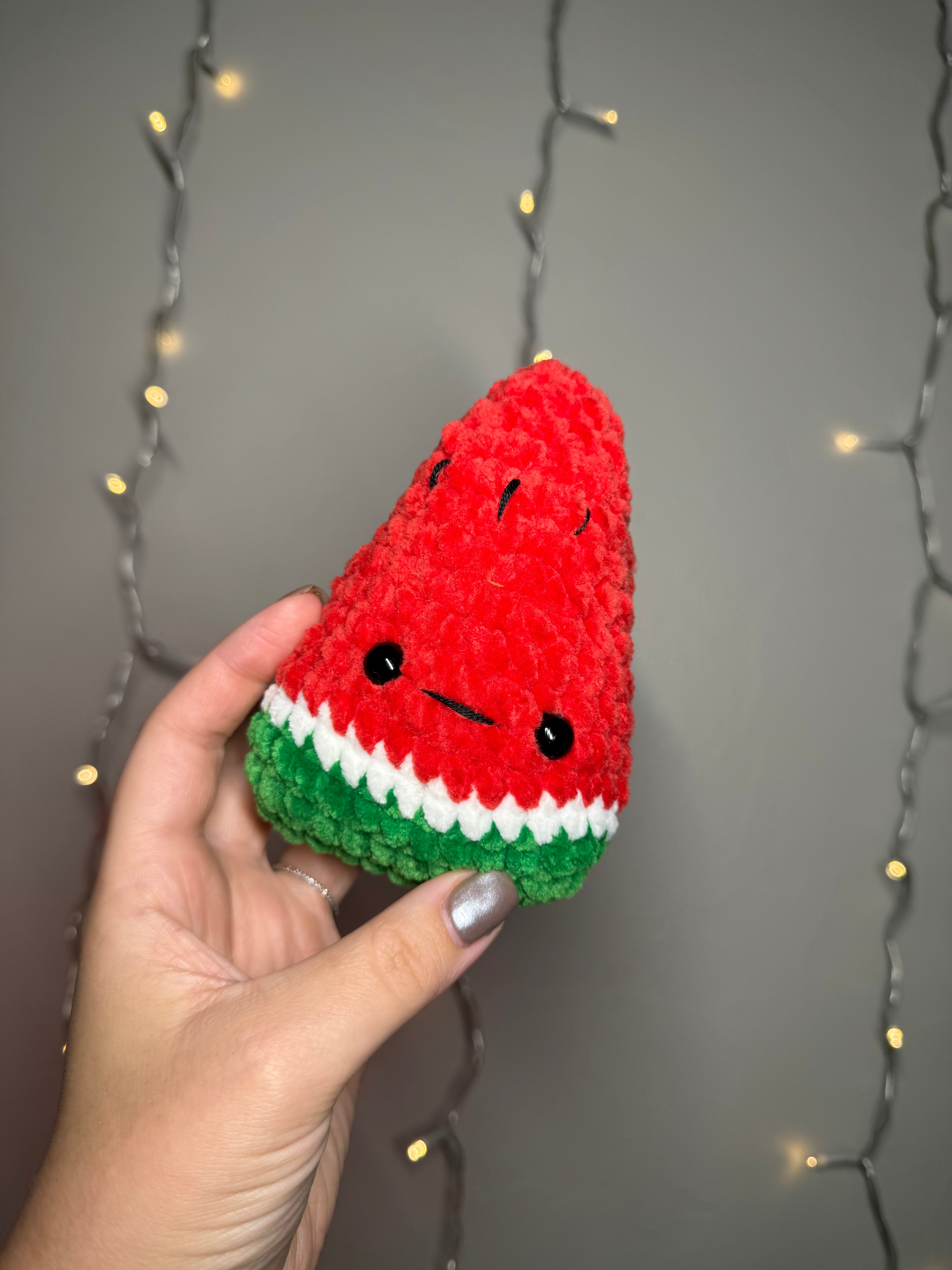 Mini Watermelon Plushie – Handmade Crochet Plush