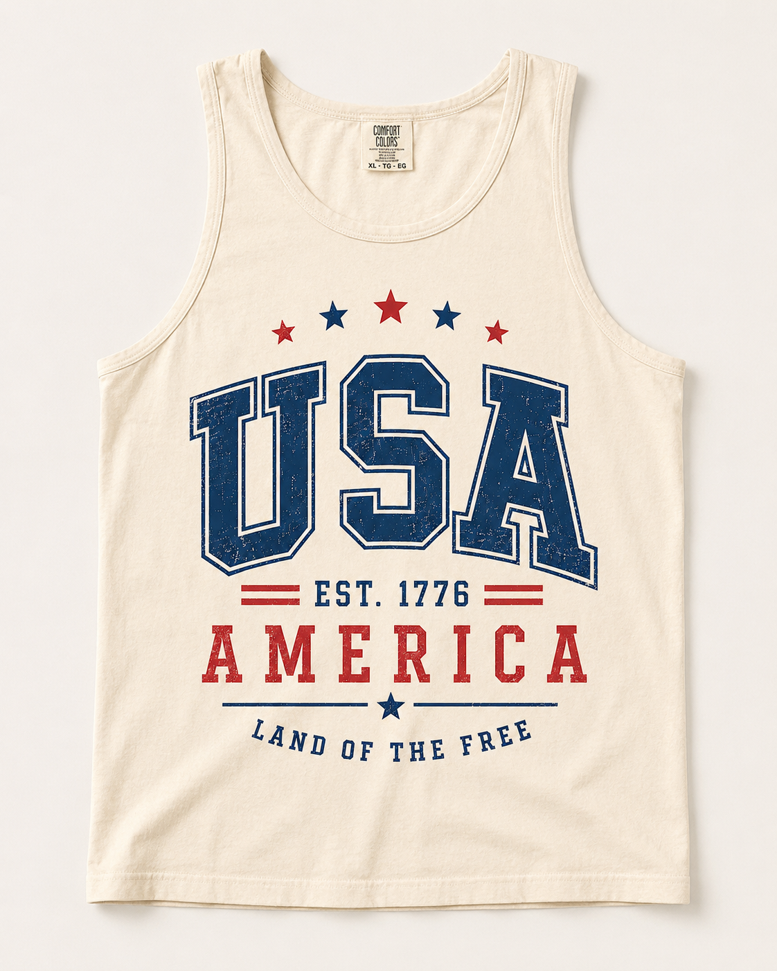 USA Est. 1776 Comfort Colors Tank Top | Vintage Patriotic Fourth of July Shirt