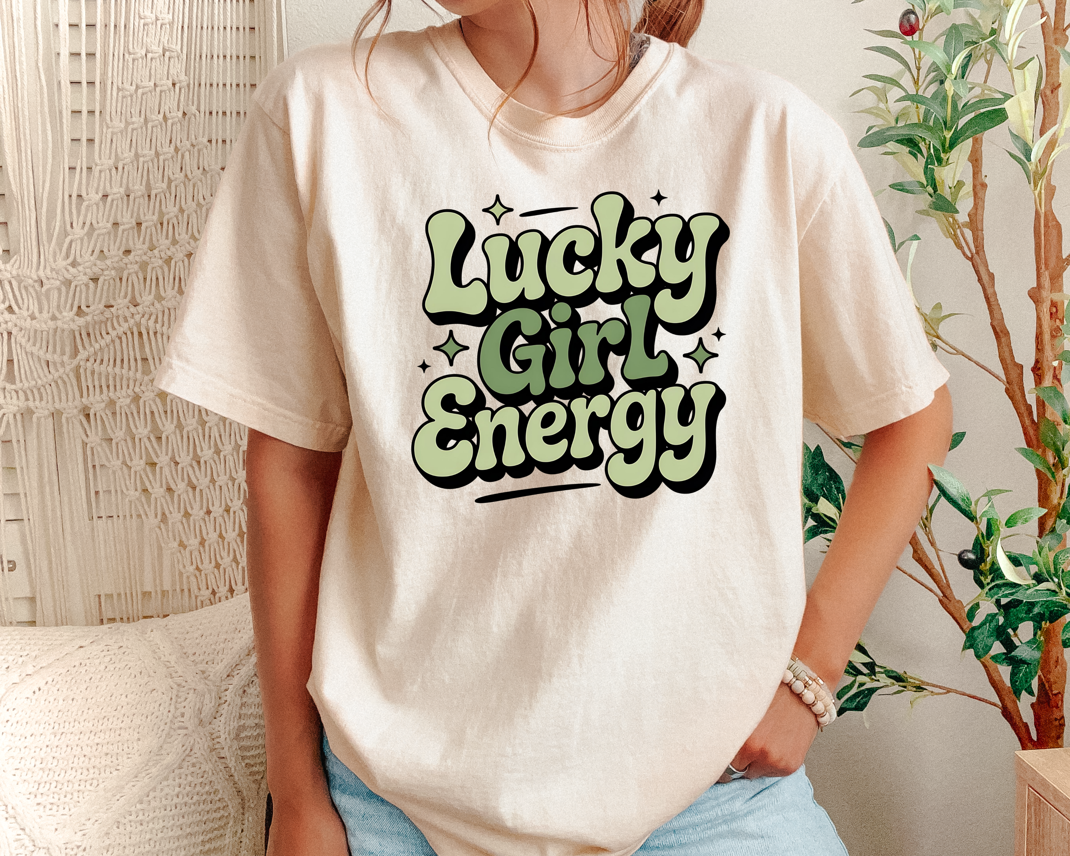 Lucky Girl Energy – St. Patrick’s Day Graphic Tee & Cozy Sweatshirt