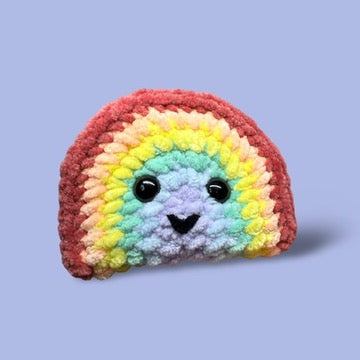 Rainbow Plushie – Handmade Crochet Rainbow Friend