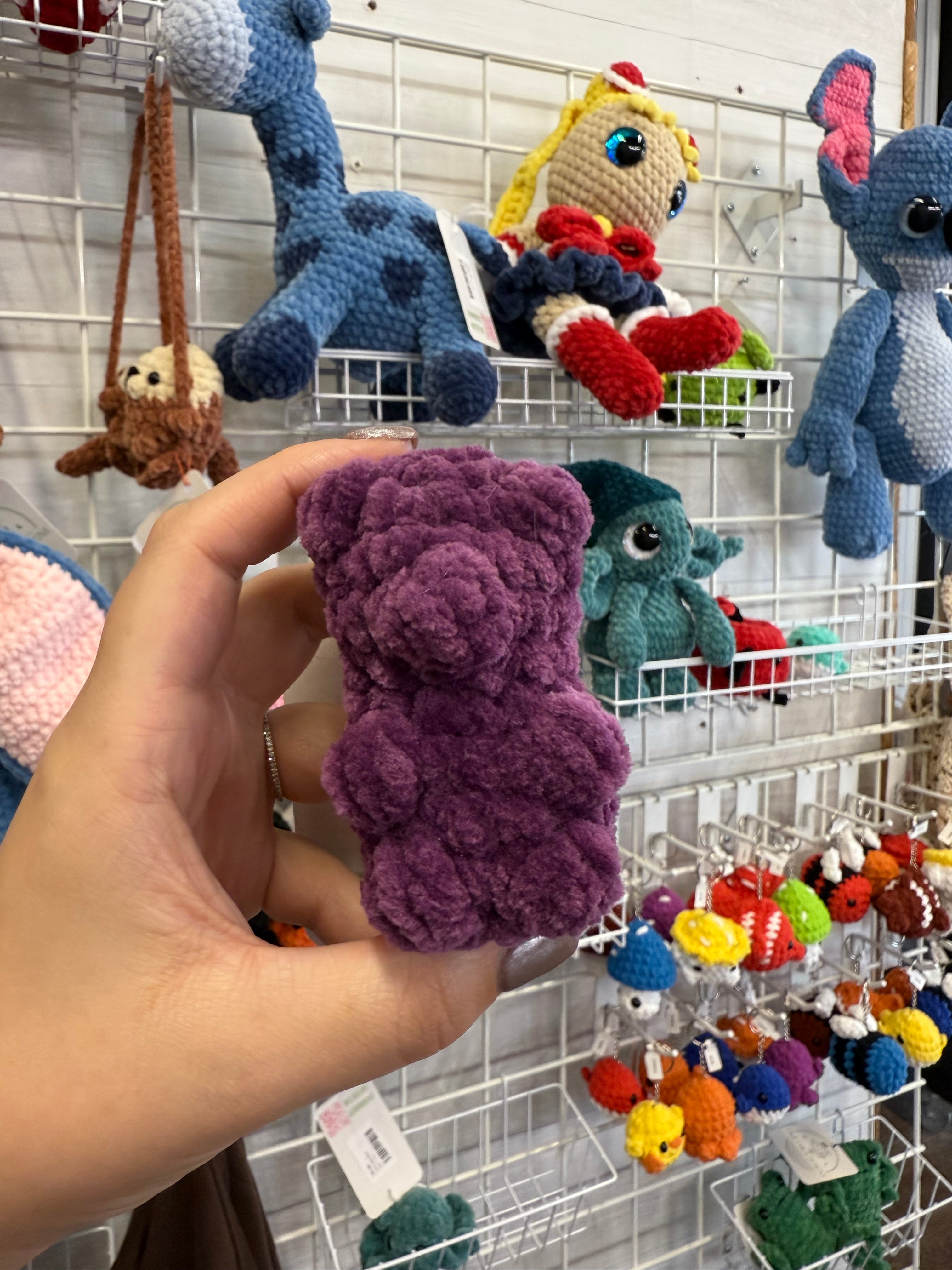 Handmade Plush Gummy Bear – Mini Crochet Squishy