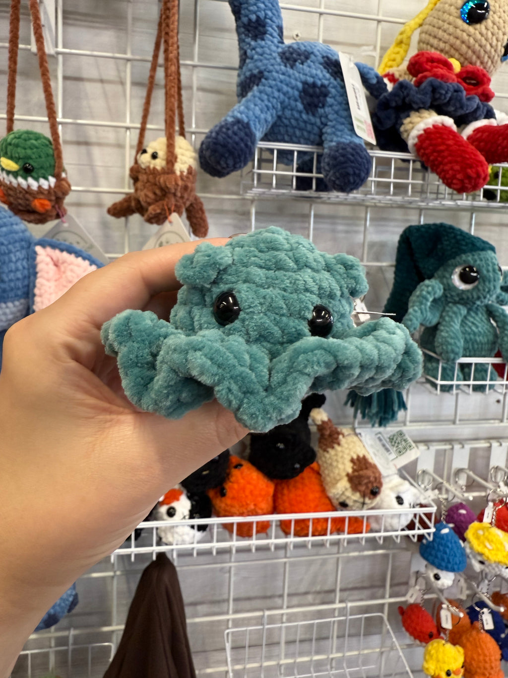 Umbrella Octopus Plushie – Handmade Crochet Squishy