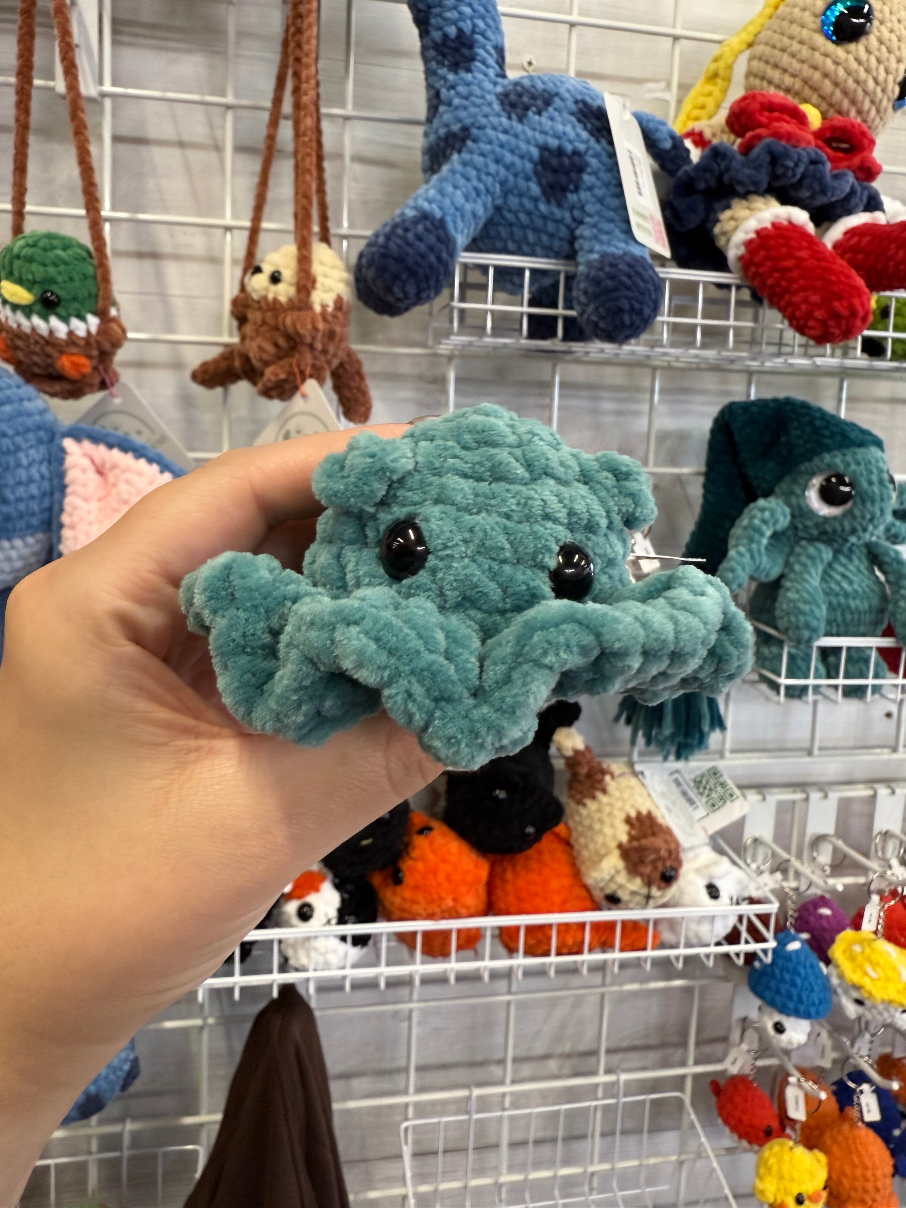 Umbrella Octopus Plushie – Handmade Crochet Squishy