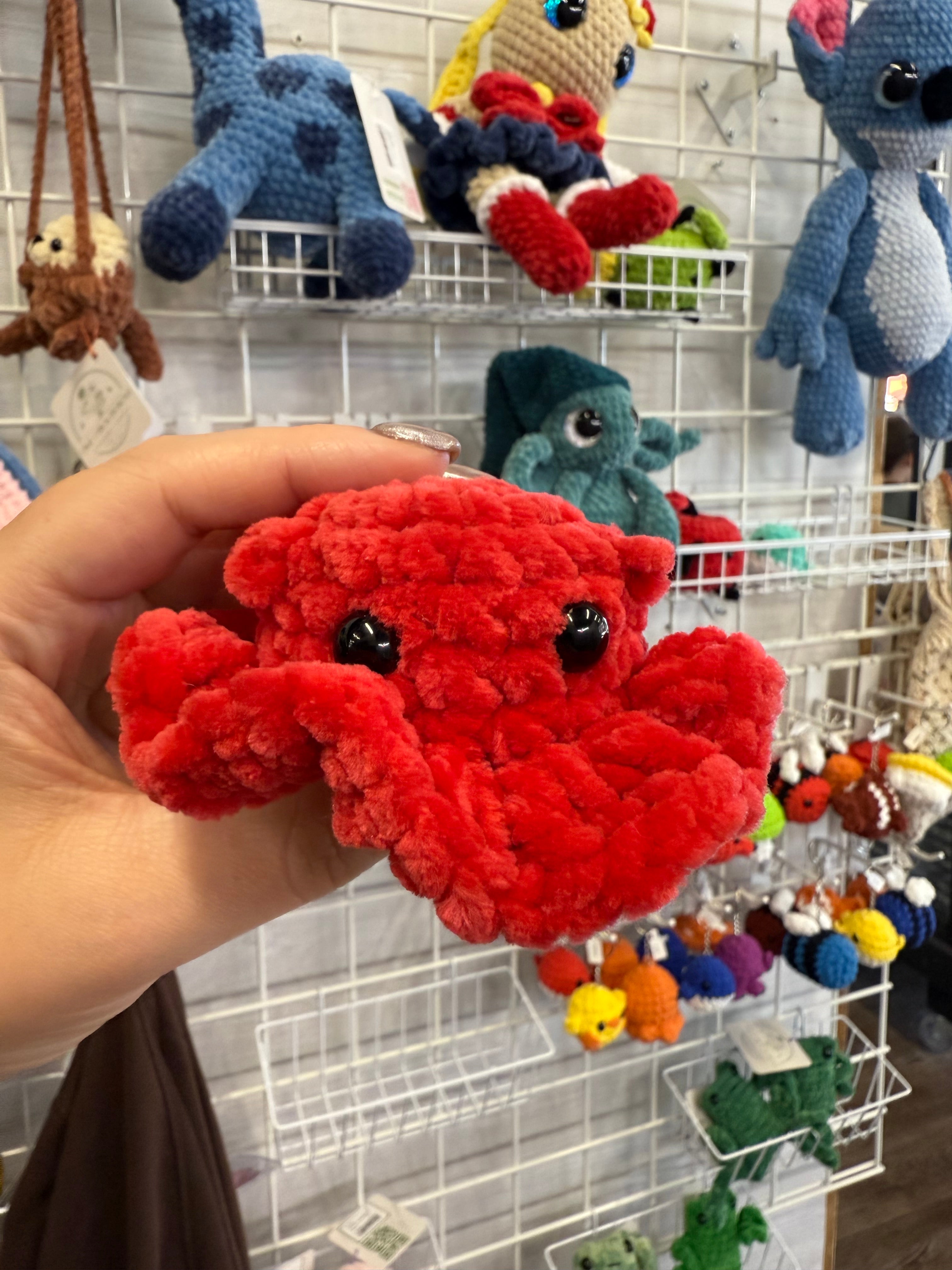Umbrella Octopus Plushie – Handmade Crochet Squishy