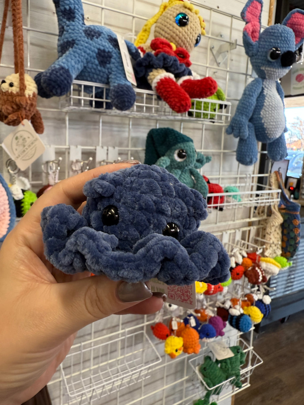 Umbrella Octopus Plushie – Handmade Crochet Squishy