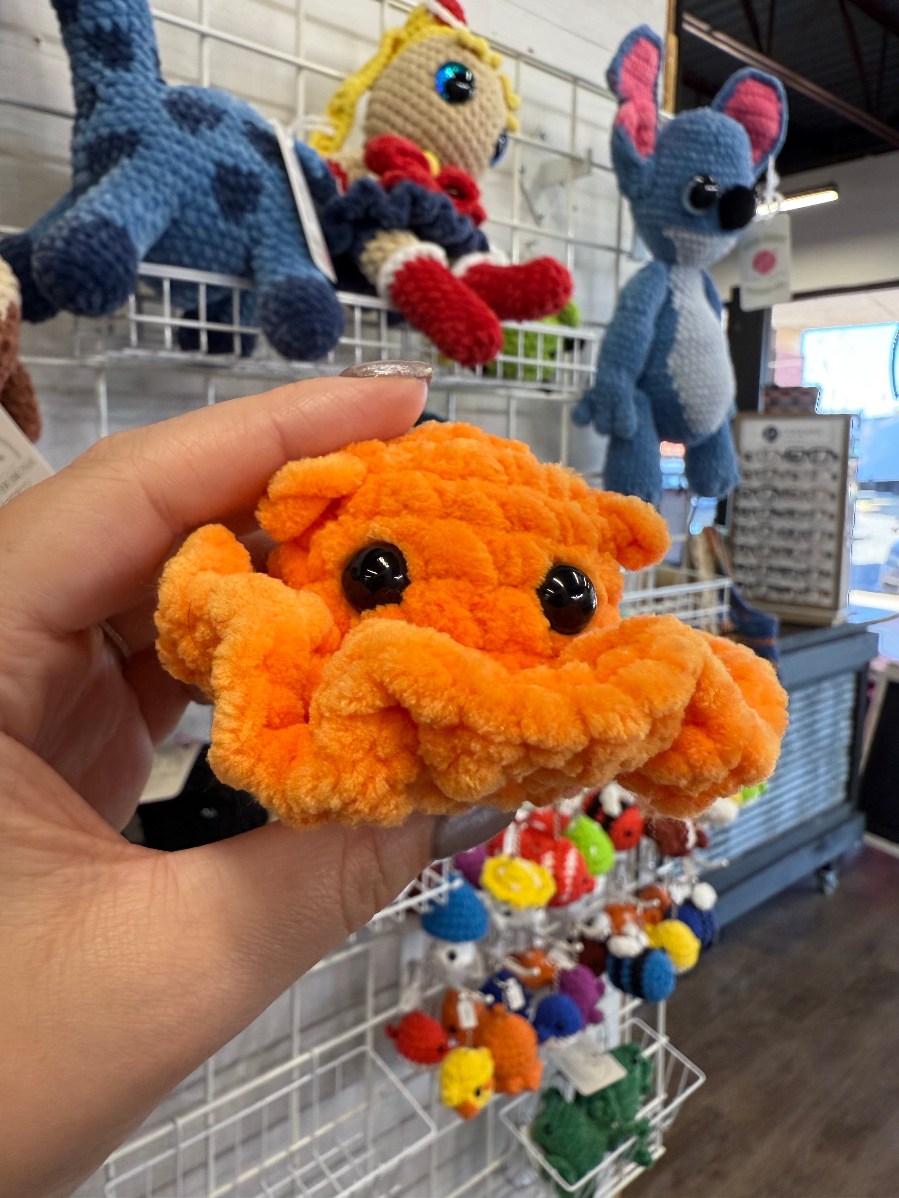 Umbrella Octopus Plushie – Handmade Crochet Squishy