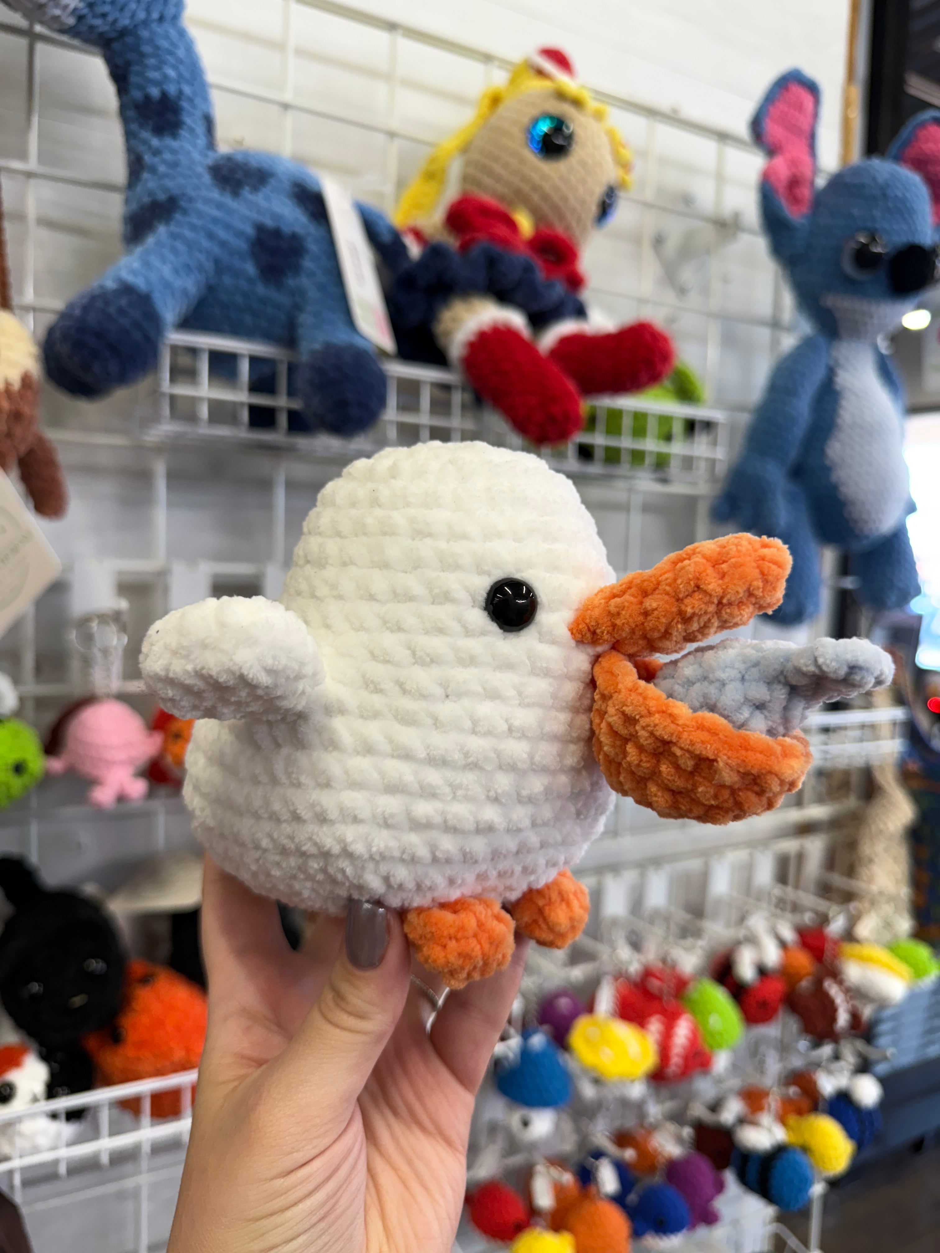 Pelican Plushie – Handmade Crochet Sea Bird