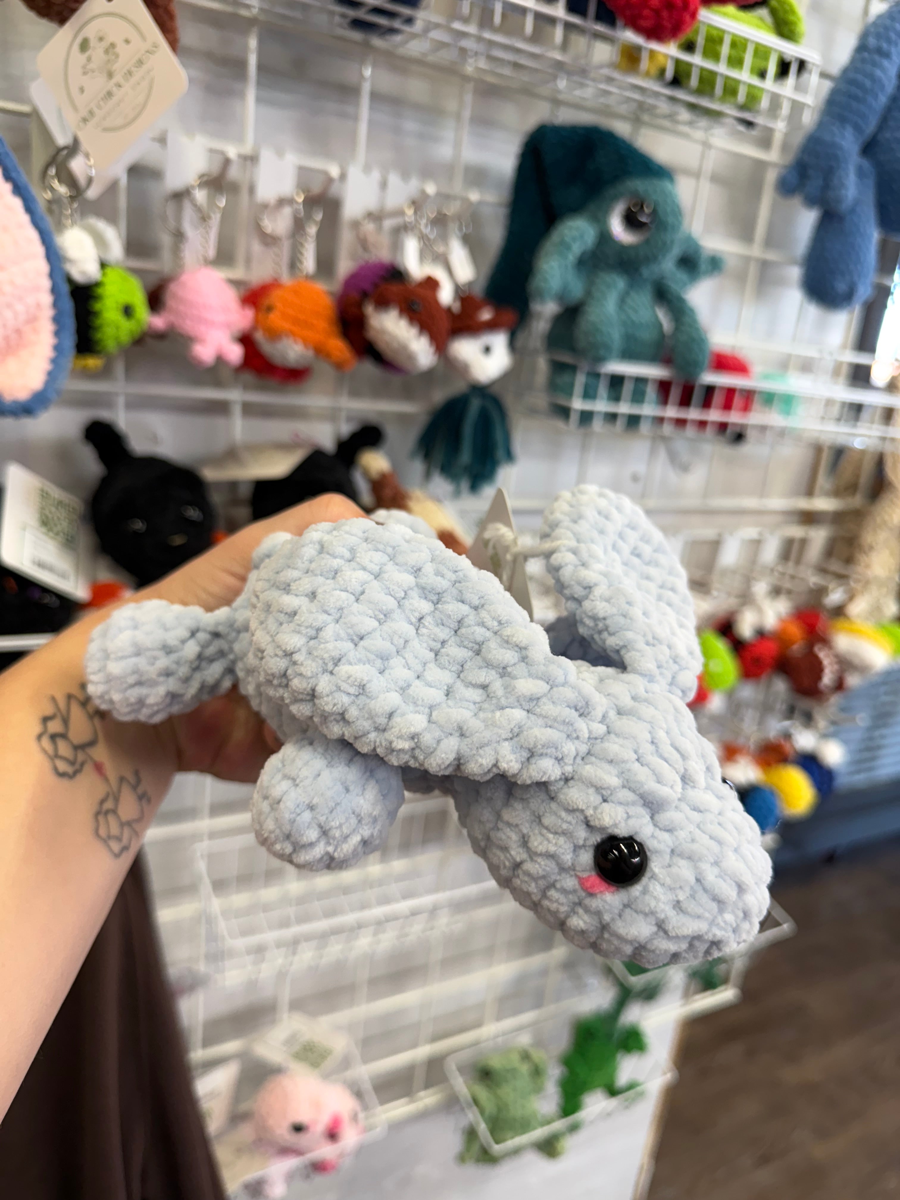 Blue Bunny Plushie – Handmade Crochet Bunny
