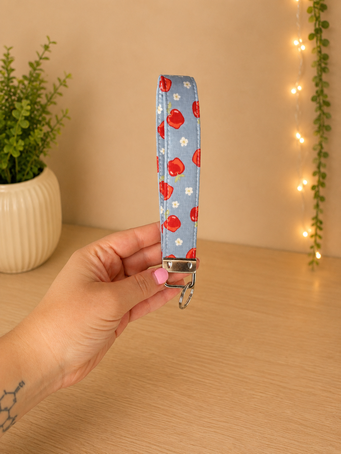 Apple Blossom Fabric Keychain