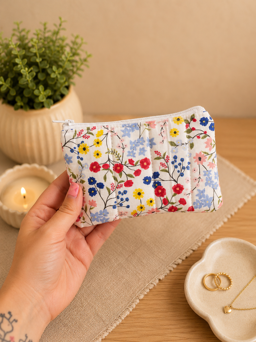 Wildflower Picnic Keychain Wallet