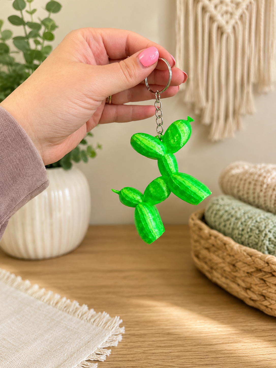 Large Balloon Dog Keychains