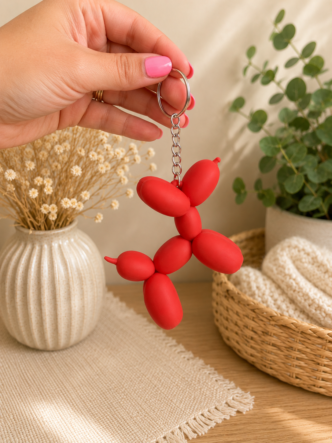 Large Balloon Dog Keychains