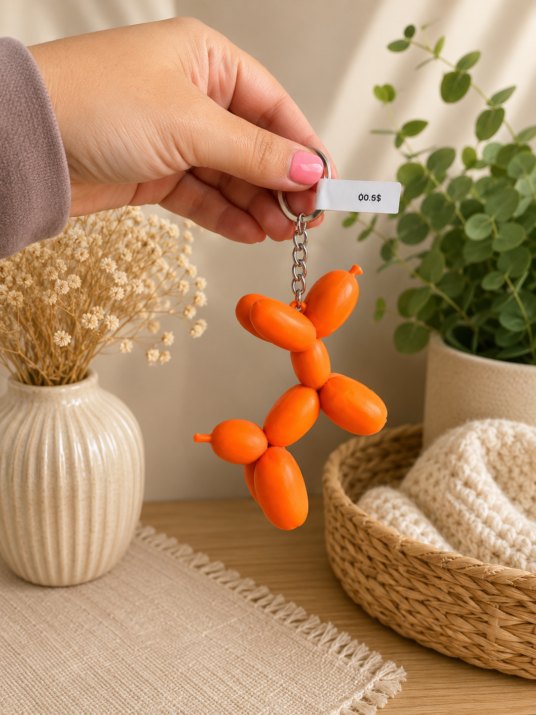 Large Balloon Dog Keychains