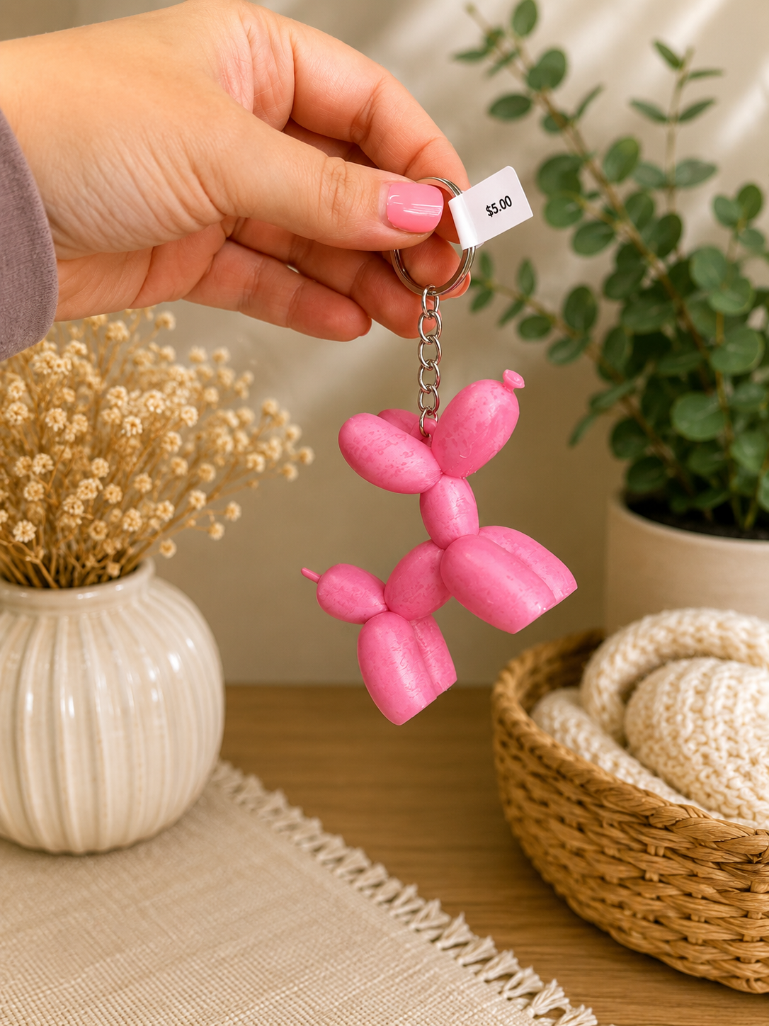 Large Balloon Dog Keychains