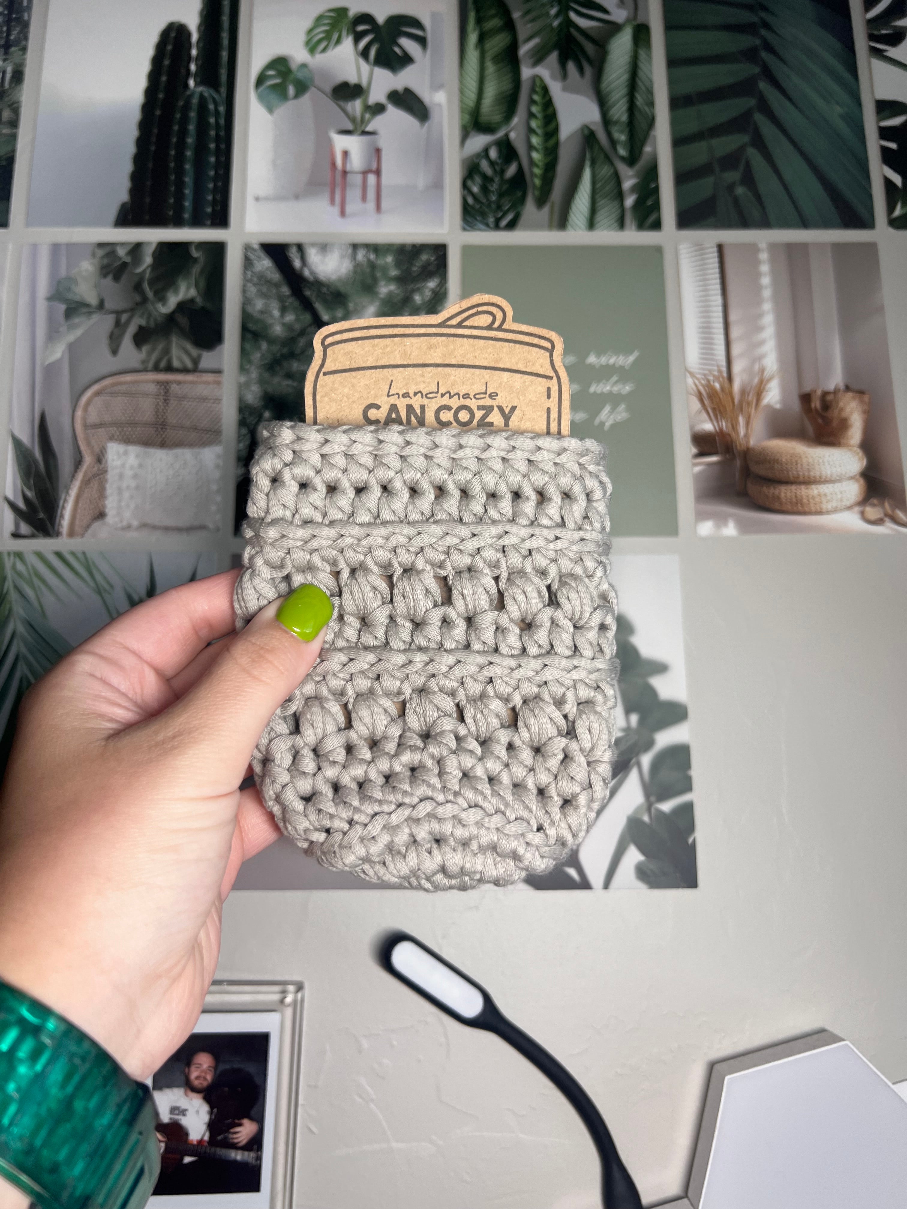 Handmade Crochet Can Cozy – Reusable Drink Sleeve