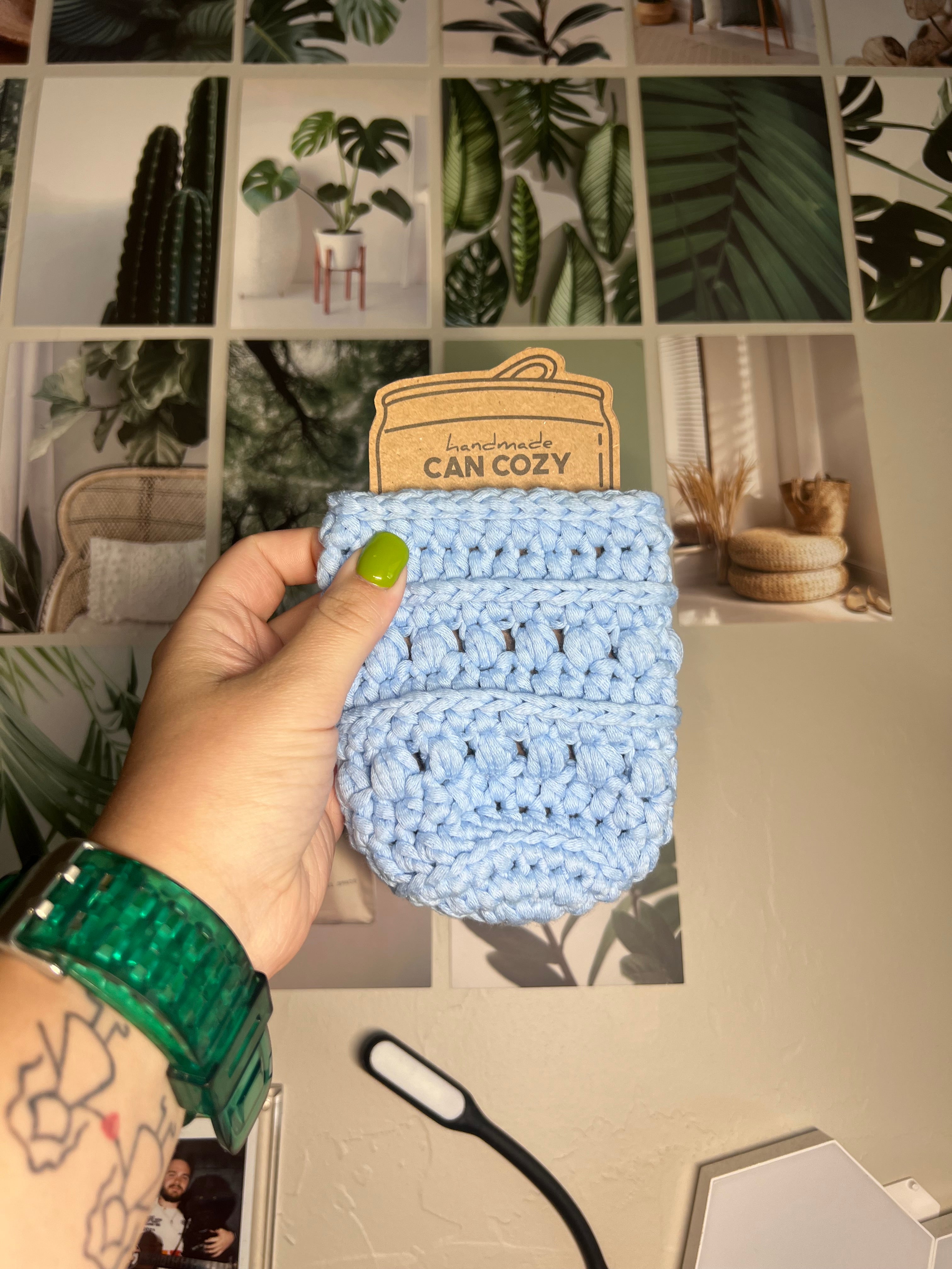 Handmade Crochet Can Cozy – Reusable Drink Sleeve