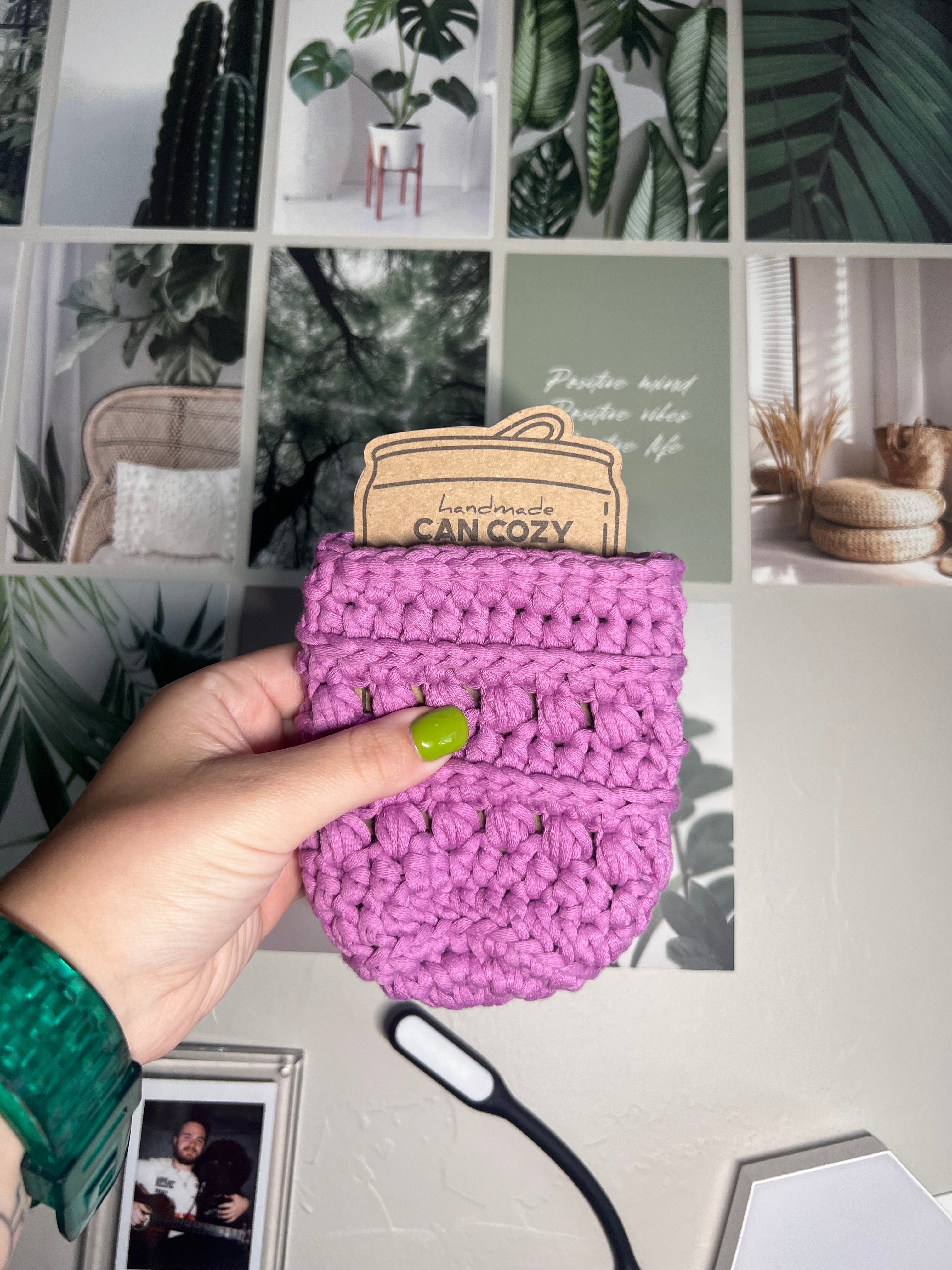 Handmade Crochet Can Cozy – Reusable Drink Sleeve
