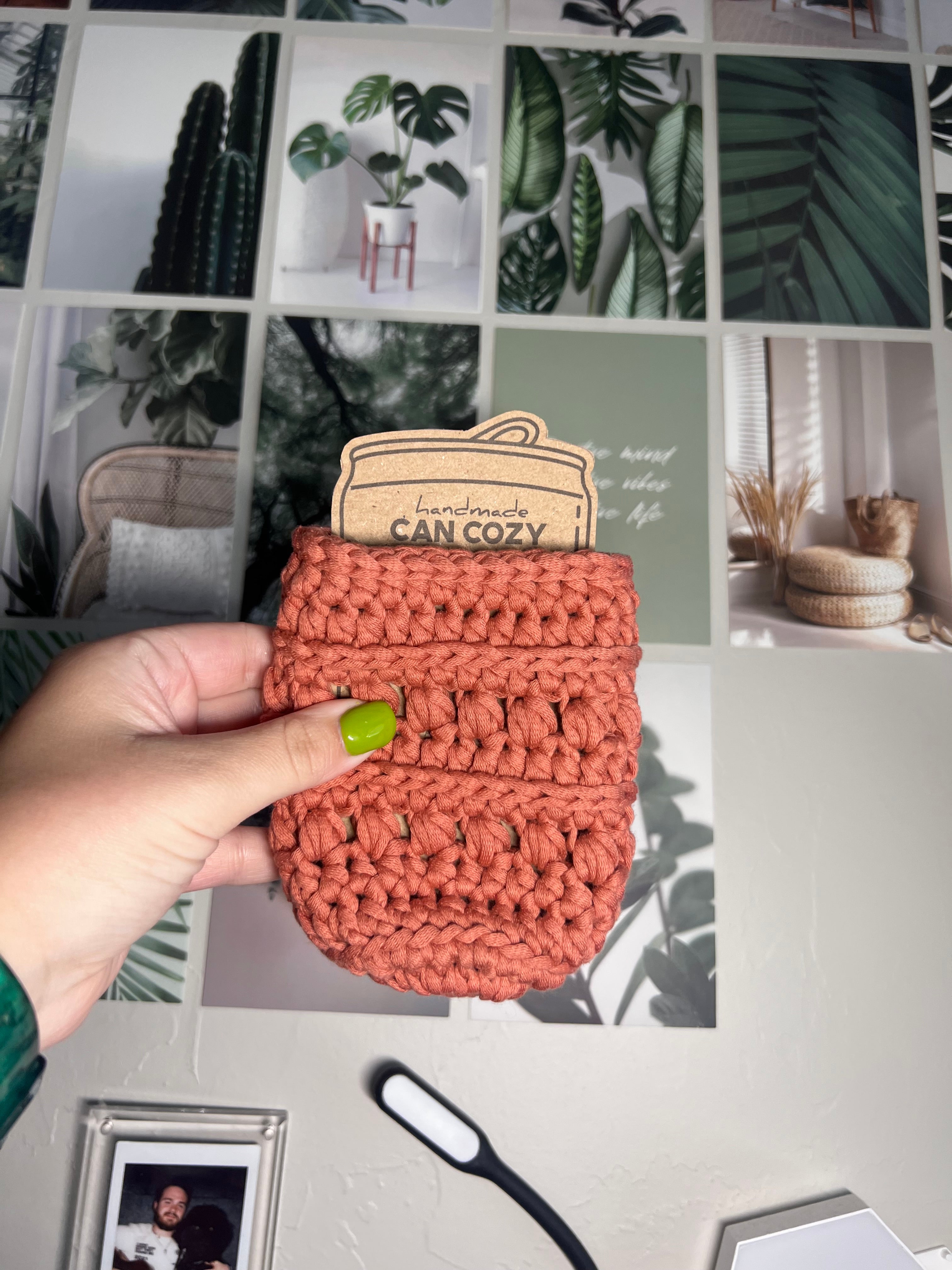 Handmade Crochet Can Cozy – Reusable Drink Sleeve