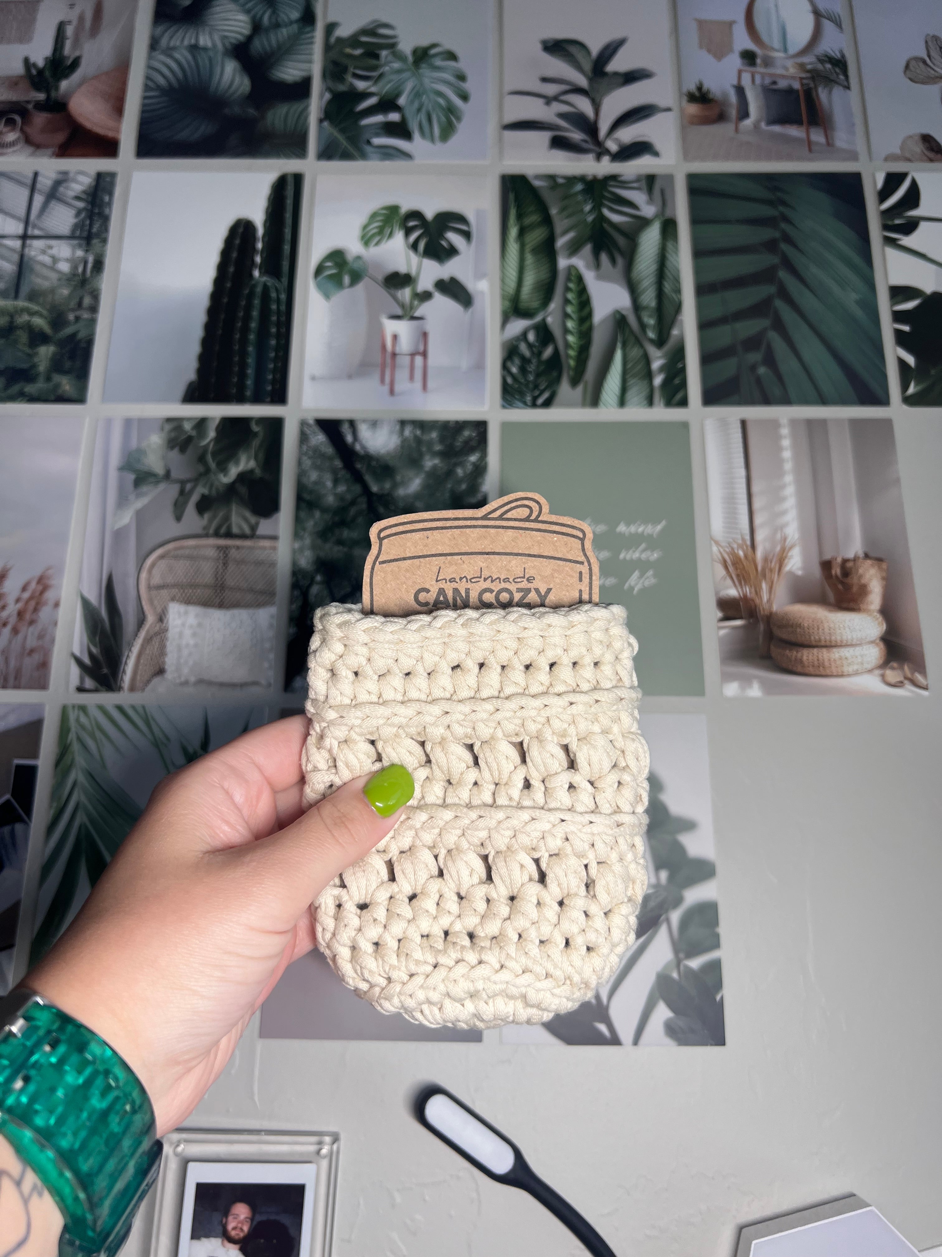 Handmade Crochet Can Cozy – Reusable Drink Sleeve