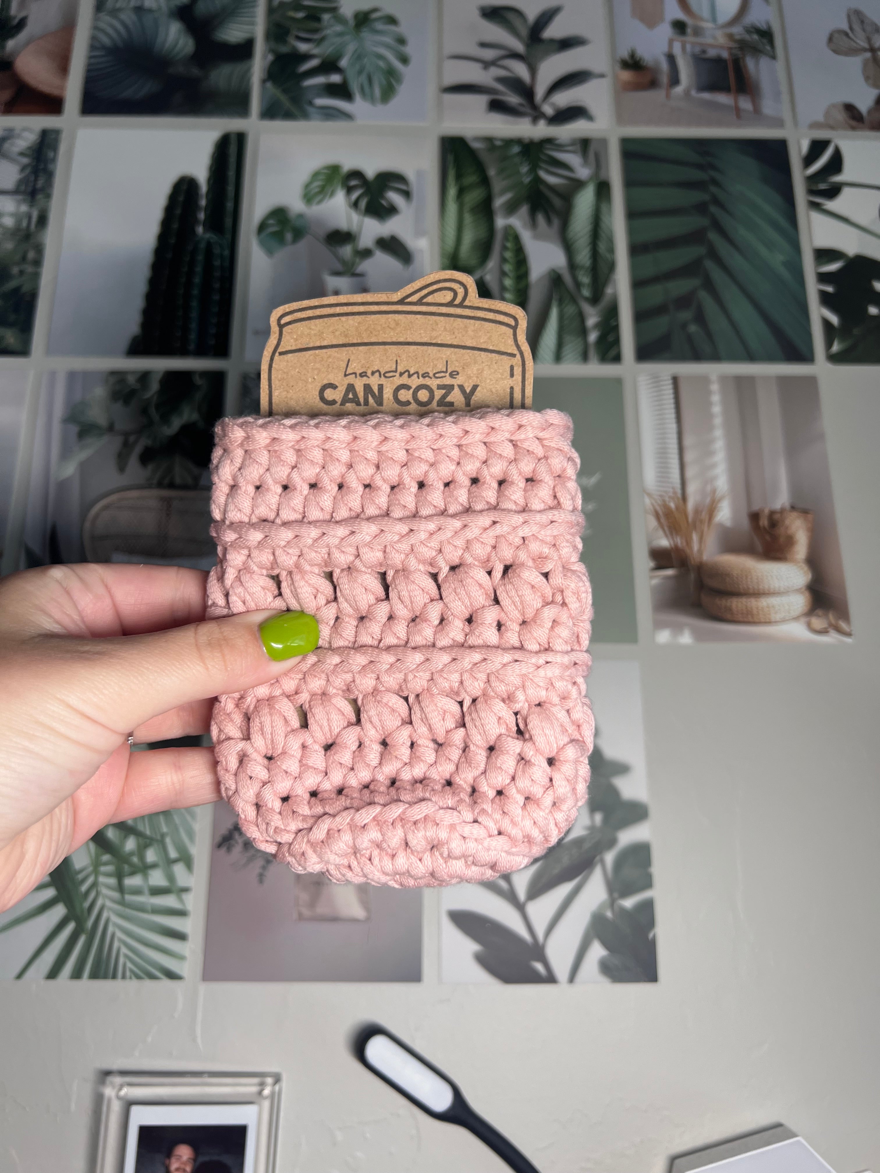 Handmade Crochet Can Cozy – Reusable Drink Sleeve