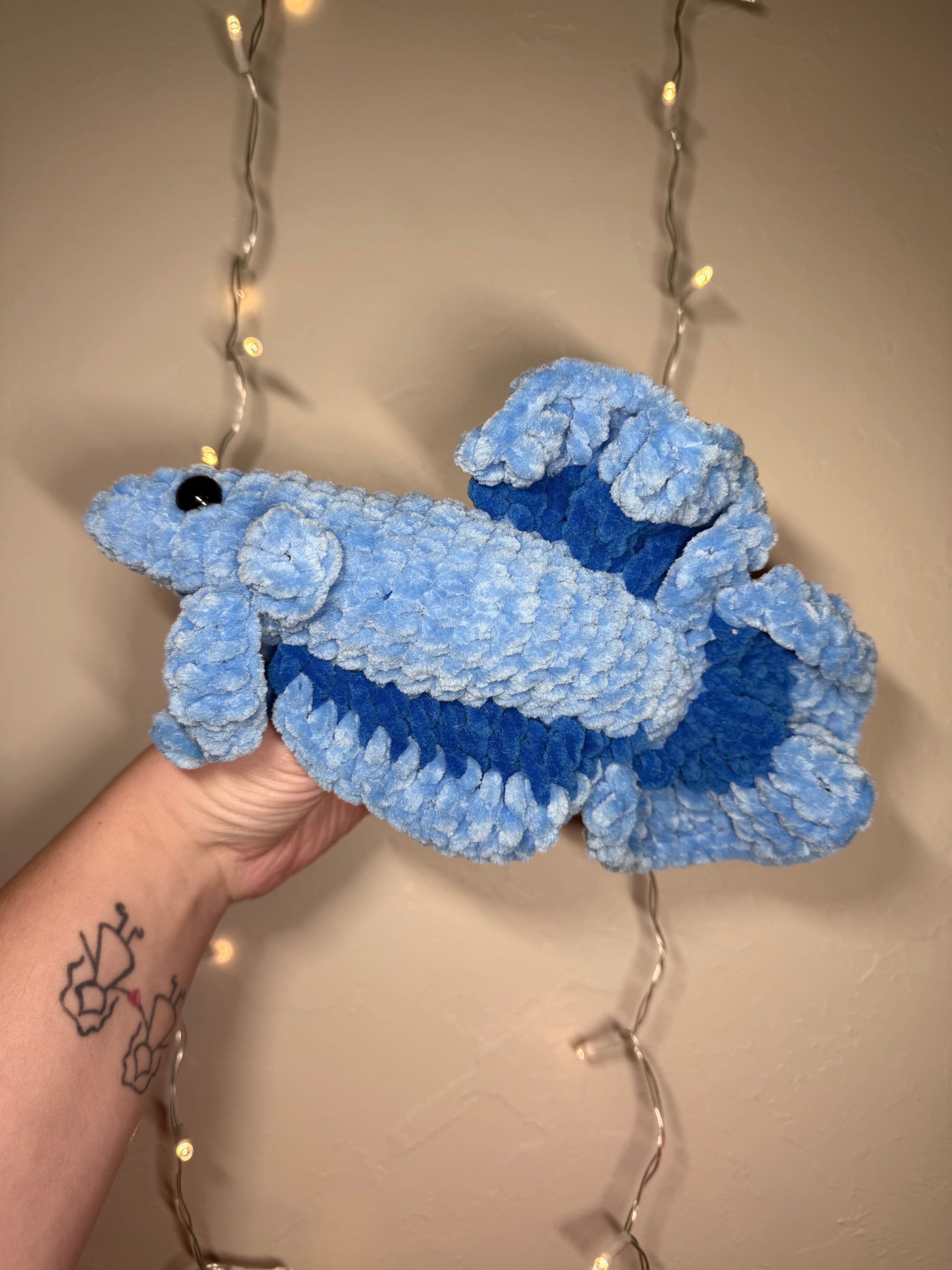 Blue Betta Fish Plushie – Handmade Crochet Plush · Soft Market Plush · Gift Ready